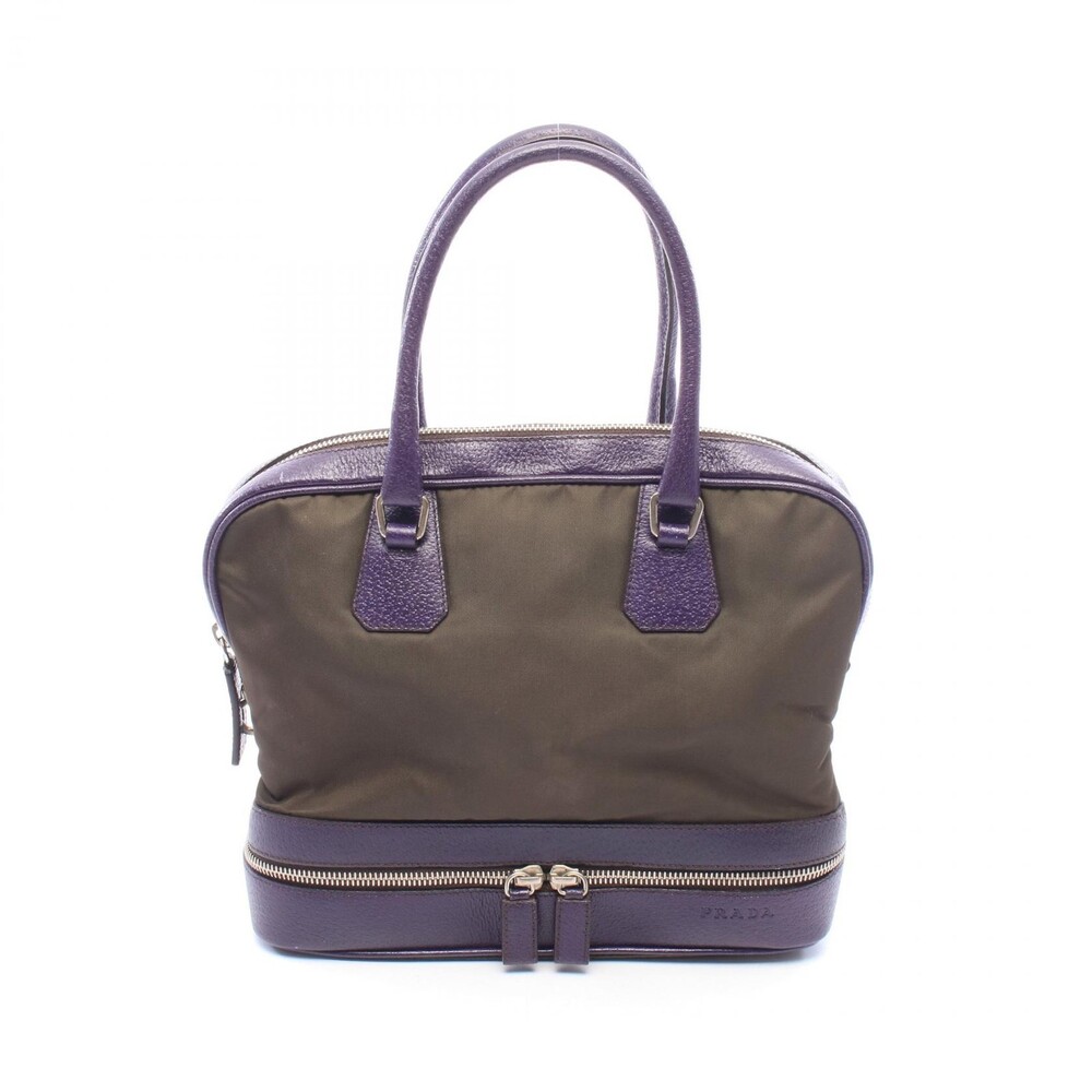 Prada Handbag Nylon Leather Khaki #331121P51B